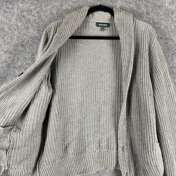Bonobos Shawl Collar Cardigan Sweater Mens Large Gray Slim Fit Ribbed Grandpa - Picture 4 of 15
